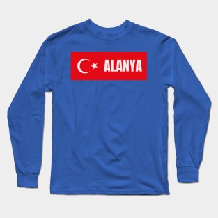 Alanya City in Turkish Flag Long Sleeve T-Shirt